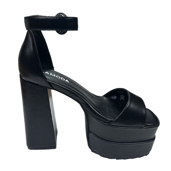 Lamoda x Dolls Kill Black Just Coz Platform Sandals -  Size 9 - Picture 4 of 7